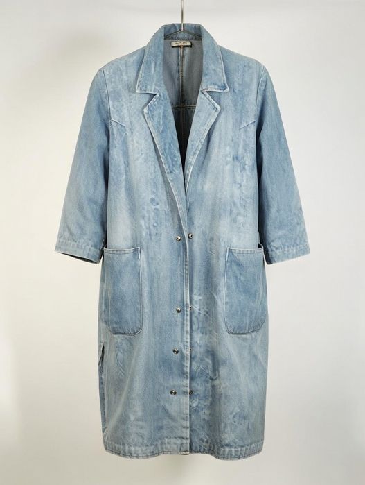 Jeansowy płaszcz vinatge własnoręcznej roboty