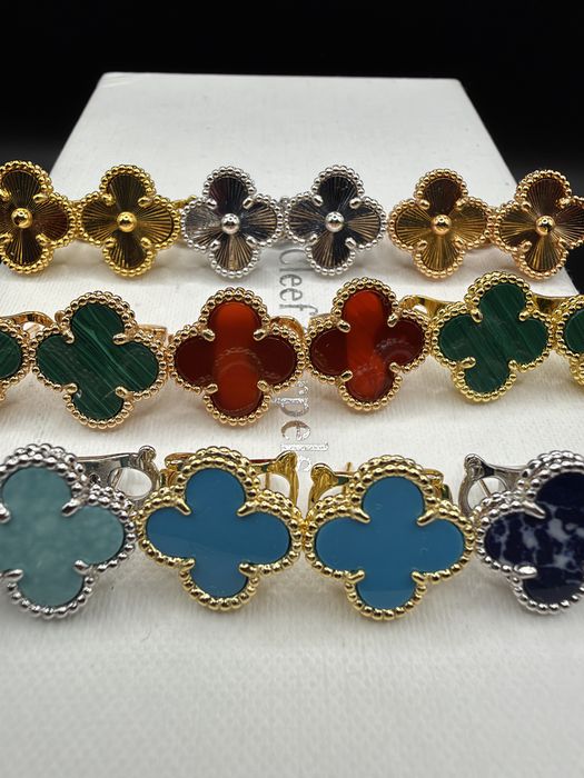 Серьги van cleef, vca , ван клиф, конюшина , клевер