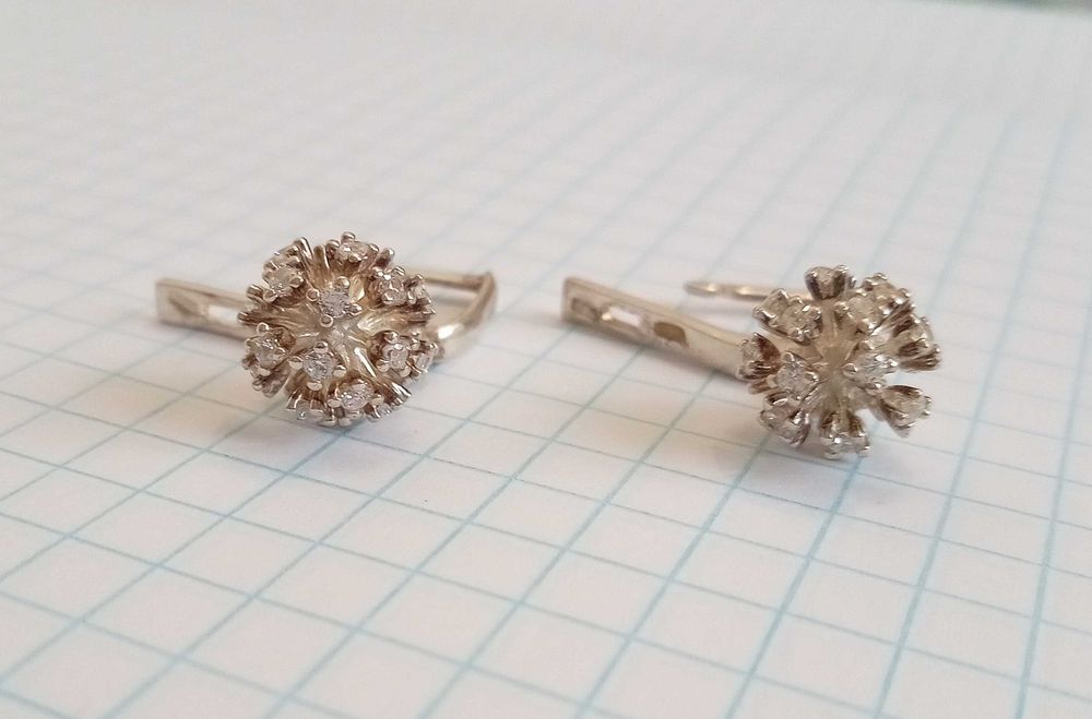 Сережки з каменями, Срібло 925 проба, вага 5,2 г