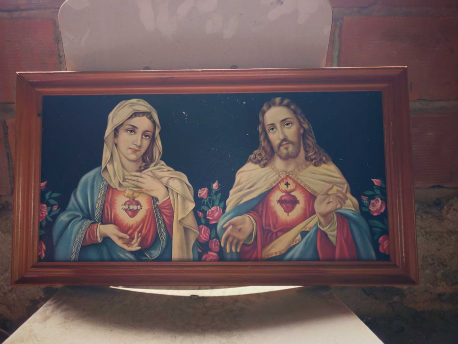 Quadro de Nossa Senhora com Jesus 52x28 cm