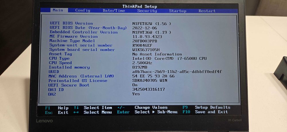 Laptop Lenovo X1 Carbon 4-gen i7/8GB RAM/512GB SSD/WWAN
