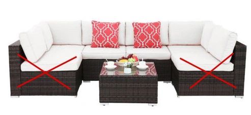 komplet rattan sofa stolik ratan 4 osoby
