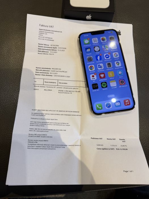 Iphone 13 PRO MAX SILVER 1 TB super stan