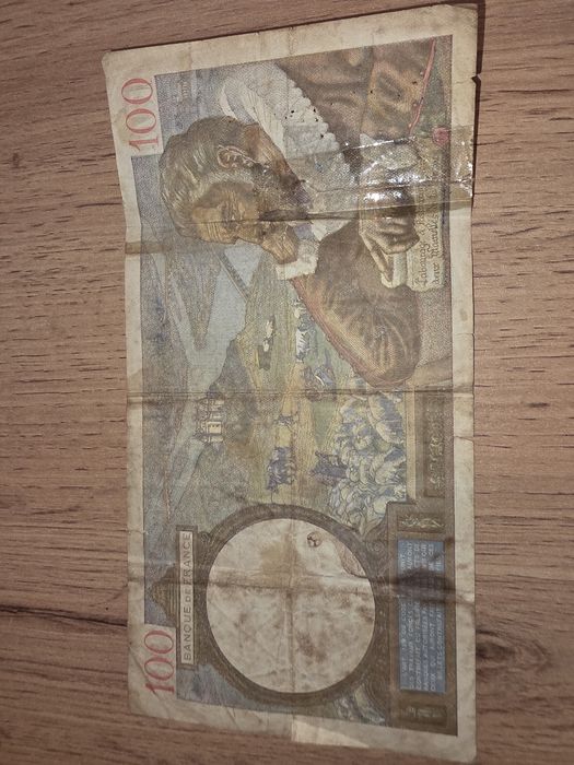 Nota de 100 francos muito antiga bilhet de 100 franc tres ancienne