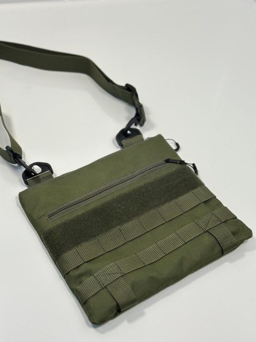 Чоловіча тактична сумка месенджер через плече тактическая плечо чорна