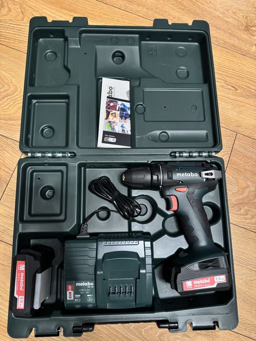 Wkrętarko wiertarka Metabo 14,4V plus dwie baterie