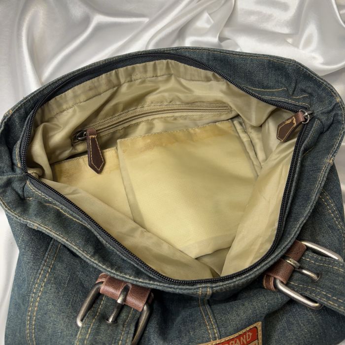 vintage dżinsowa torebka Fossil niebieska zielona y2k 00s z klamerkami