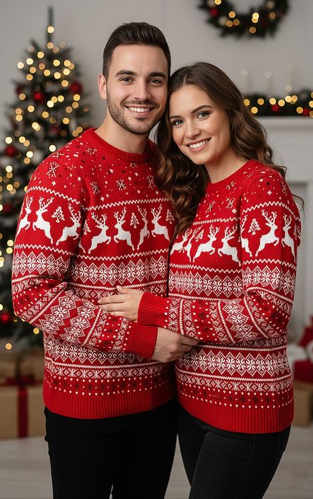 Різдвяні светри для пари | Теплий новорічний подарунок у наявності