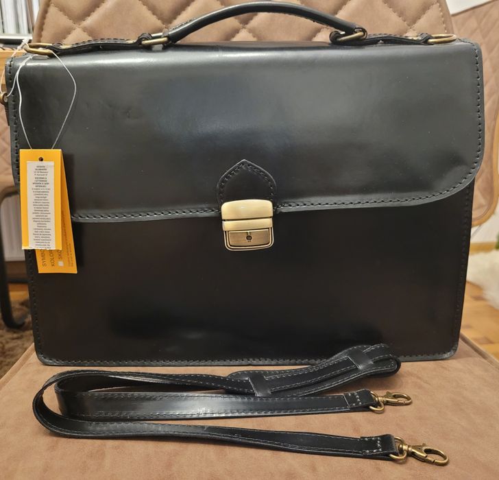 Skórzana męska aktówka biznesowa klasyczna