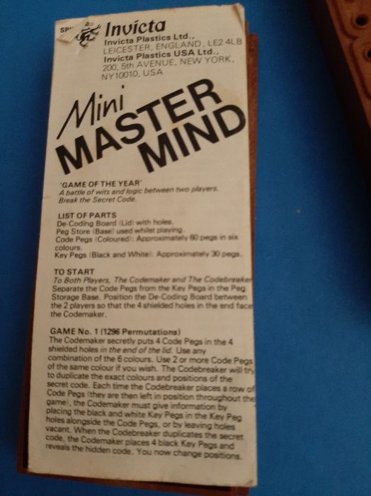 MasterMind Mini Invicta 1972