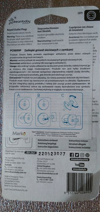 Zaślepki zabezpieczenia do gniazdek 12sztuk Dreambaby