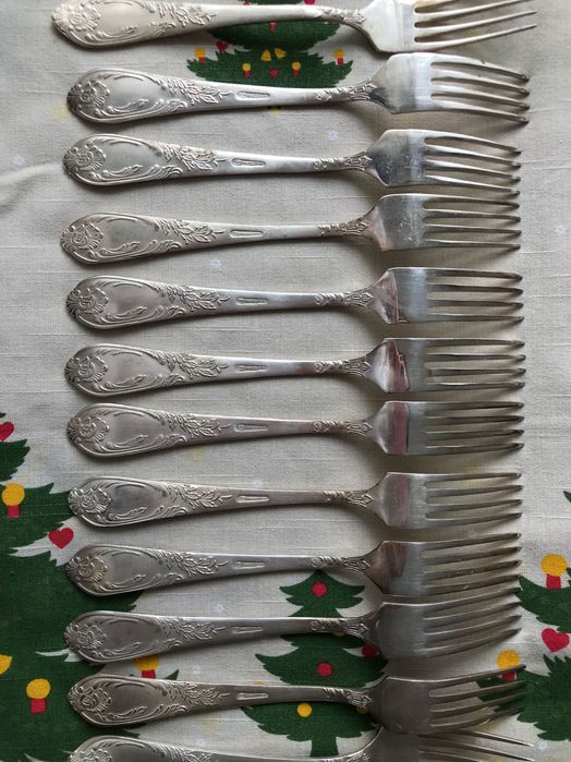 15 шт Столові вилки, виделки. Мельхіор УРСР. Мельхиор МНЦ