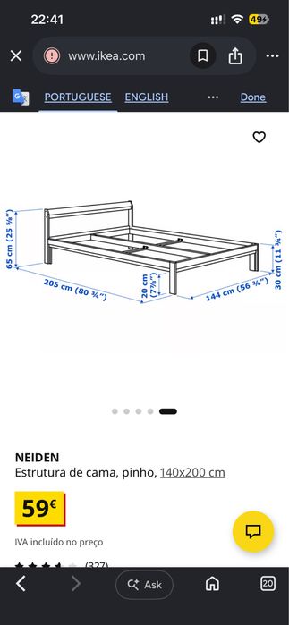 Cama nova, nunca utilizada, na embalagem original