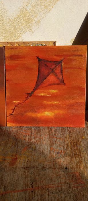 Серия из трёх картин "Пылающий закат"