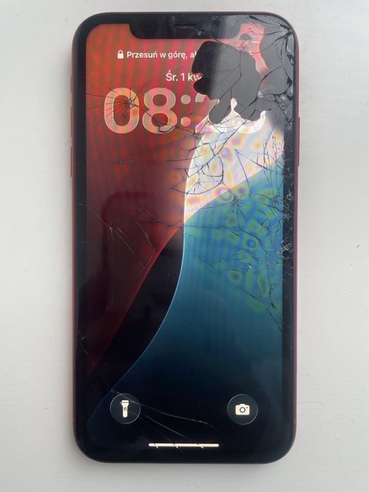 Apple iPhone 11 64GB RED – sprawny, rozbity przód