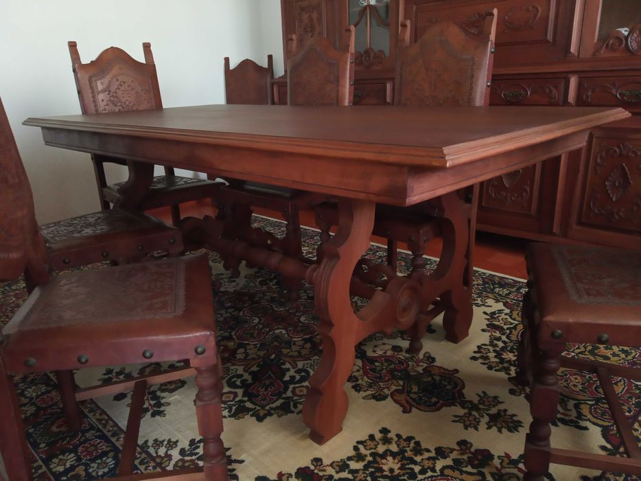 Móvel & Mesa Sala de Jantar em Mogno Vintage 70´s