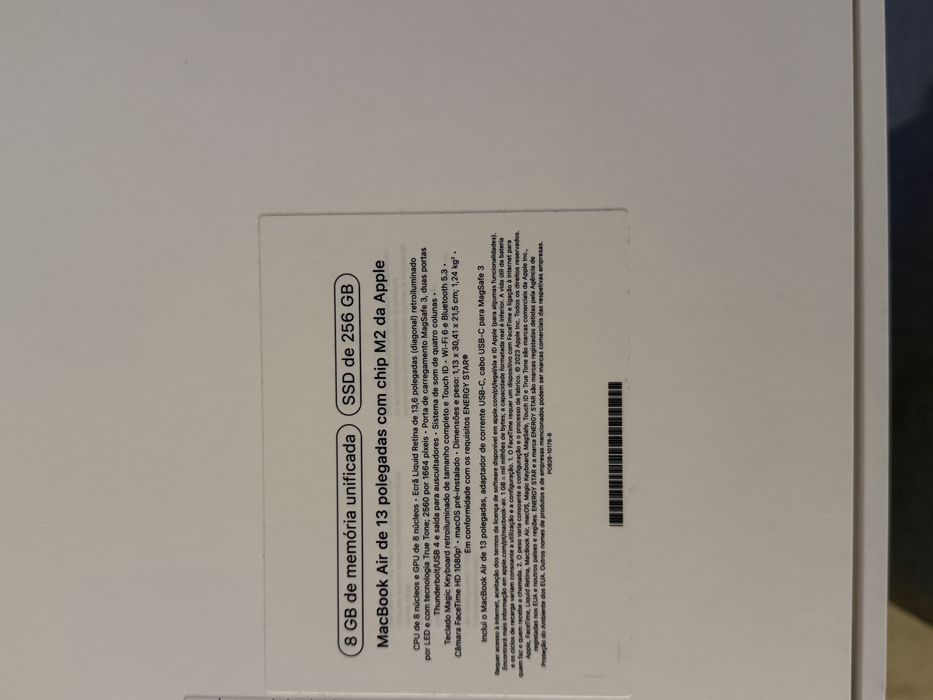 MacbookAir 13 M2 com factura de dezembro 2024