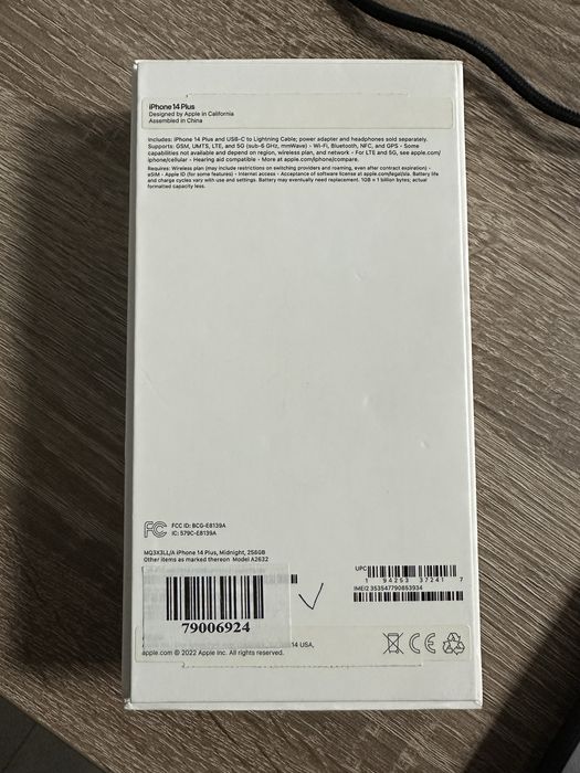 iPhone 14 Plus, оригінал, 256 Гб, батарея 85%