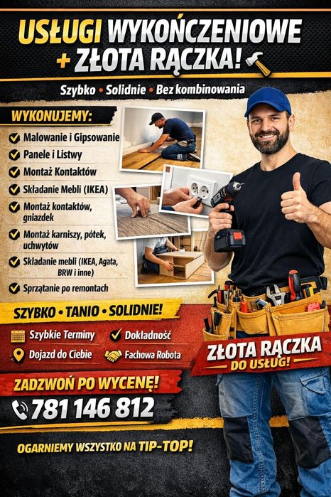 Usługi wykończeniowe + usługi złota rączka