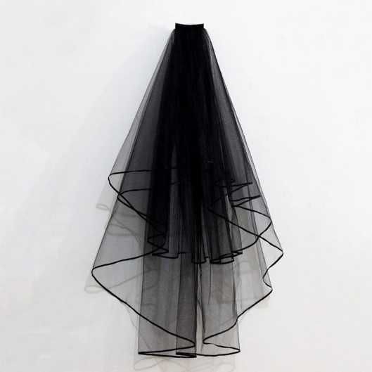 Czarny welon z lamówką Nowy Helloween