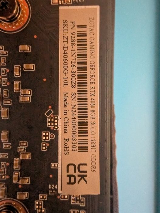 ZOTAC GeForce RTX 4060 8 GB Single Fan – Nova
