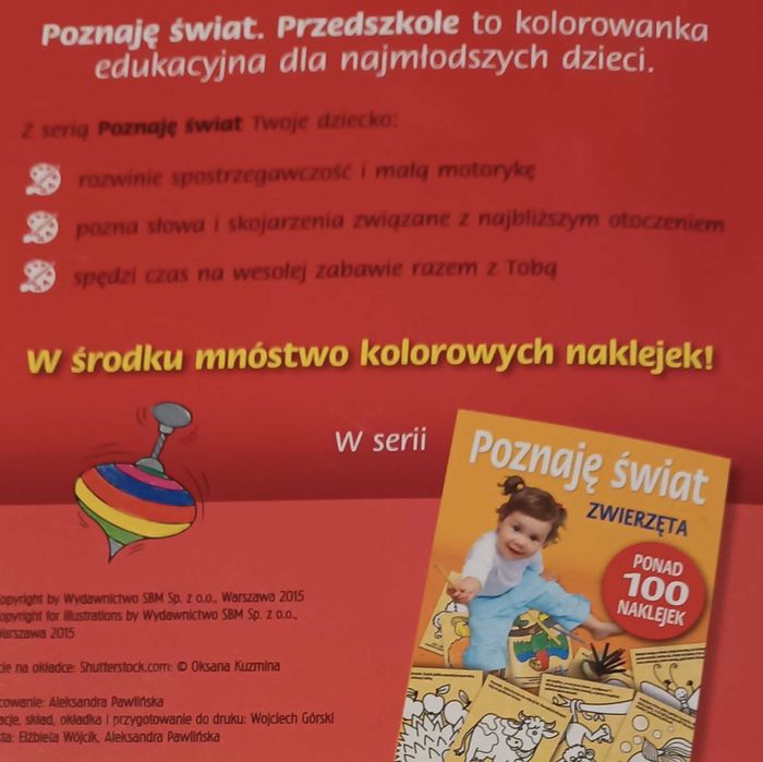 Poznaję świat przedszkole - kolorowanka + 100 naklejek