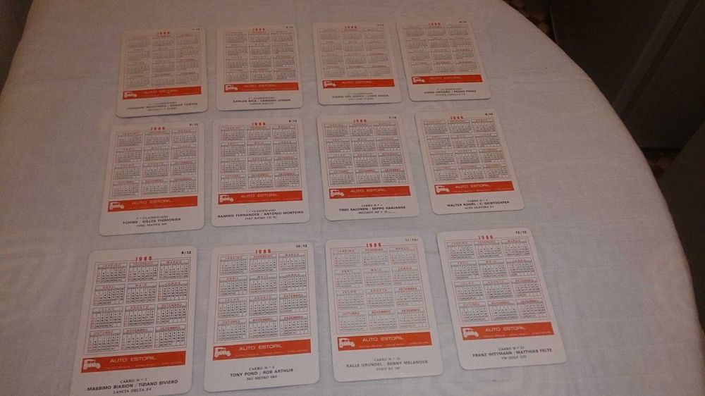 rallye de portugal 1986 vinho do porto (12 calendários) coleç completa