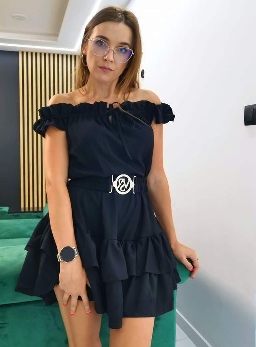 Kombinezon Vasari Rodos czarny różowy printy