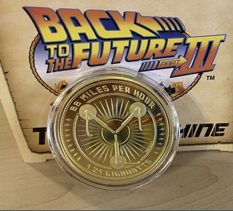 Kolekcjonerska moneta z  filmu Powrót do przyszłości śr. 5 cm