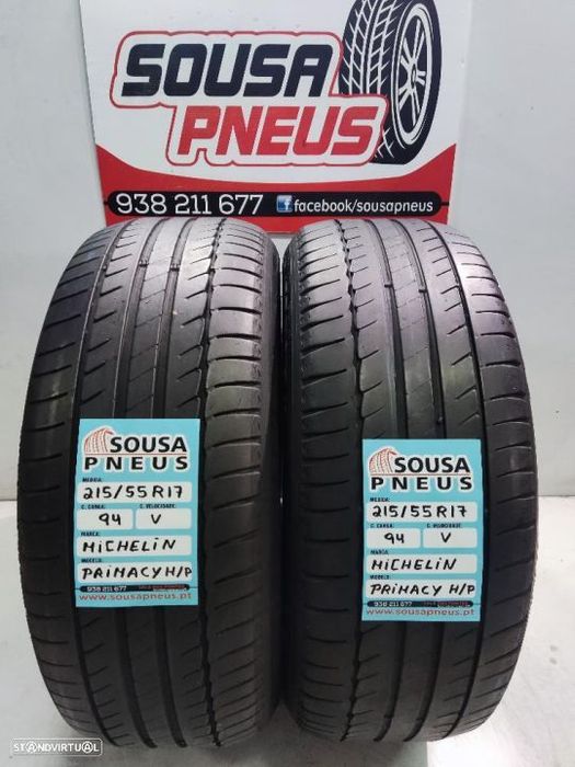 2 pneus semi novos 215-55r17 michelin - oferta dos portes