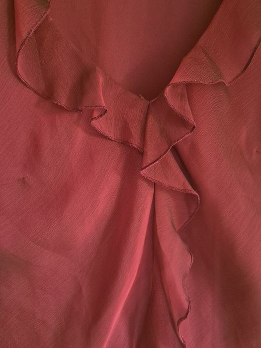 BAY , elegancki top, bluzka  z falbankami, kolor czerwony,  r.38