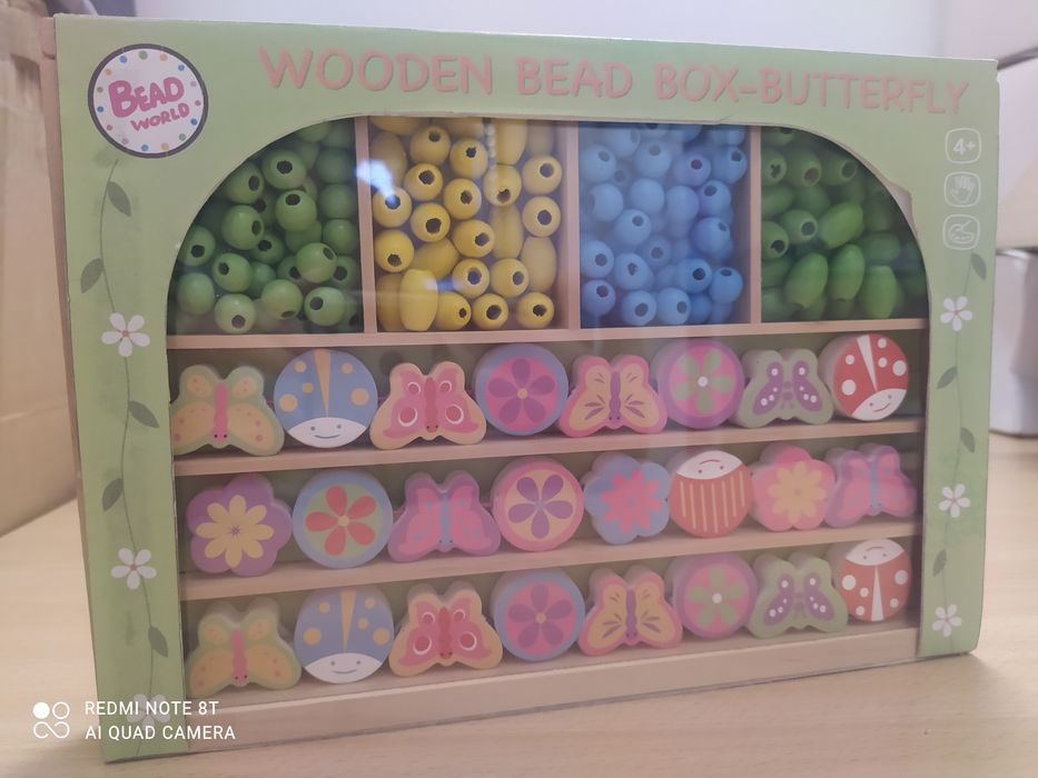 Drewniane koraliki montesorii sensoryczna manualna układanka nawlekank