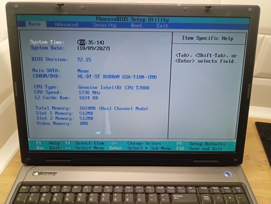 Ноутбук Gateway PA6A Екран 17" У робочому стані (Без HDD)