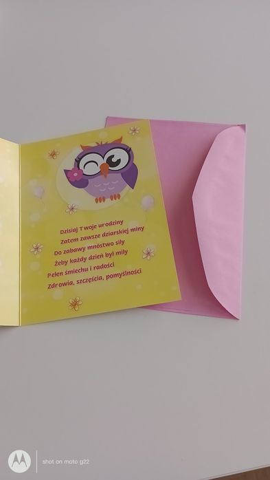 Kartka ur. 5 lat sowa