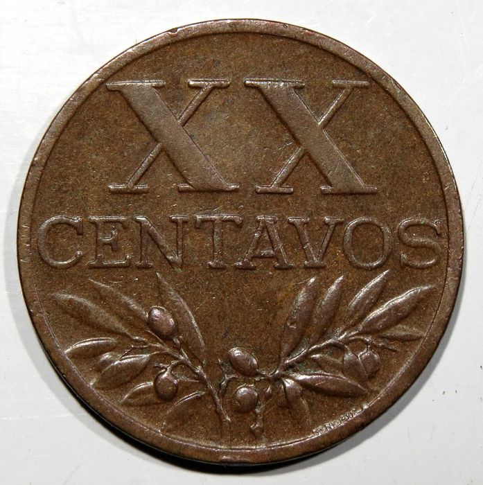 Moeda Republica - XX Centavos 1952 - MBC "Escassa"
