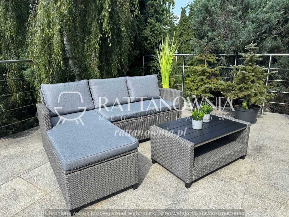 Narożnik Ogrodowy Tarasowy Meble Ogrodowe Technorattan OBNIŻKA !!
