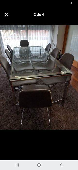 Mesa de jantar de vidro 2 metros por 0.90 cms