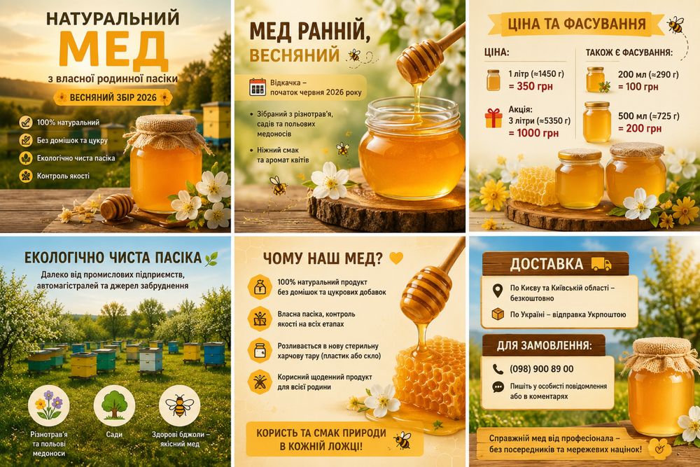 Продам мед з власної екологічно чистої родинної пасіки
