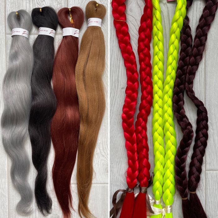 Канекалон 250 цветов, для боксёрских кос, африканских косичек, дред
