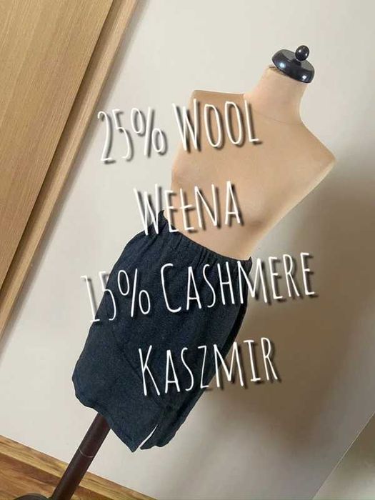 welna kaszmir sweterkowa spodnica jakosc zima m l 38 40