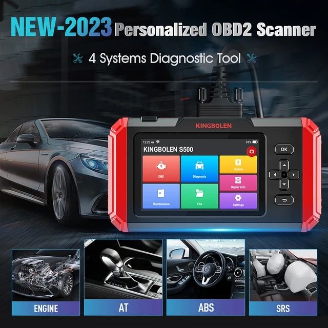 Máquina Diagnóstico Kingbolen S500 OBD2 sistemas ABS/SRS/ECM/TCM NOVO
