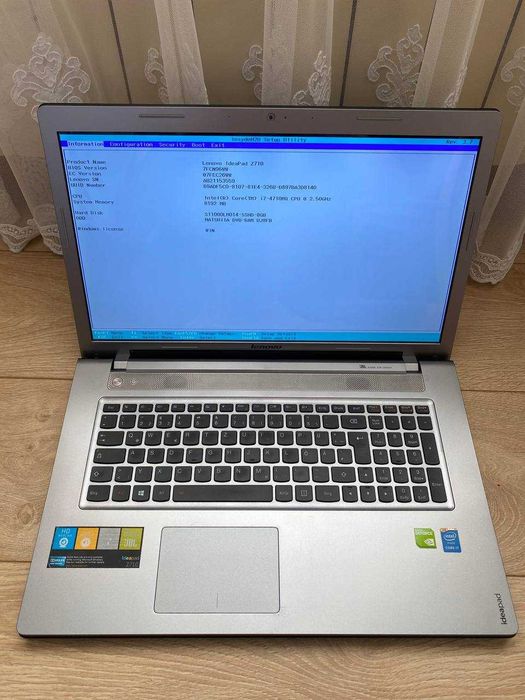 Ноутбук Lenovo Z710 (i7-4710MQ 8x2.5GHz, 8Gb, HDD 1Tb) під ремонт