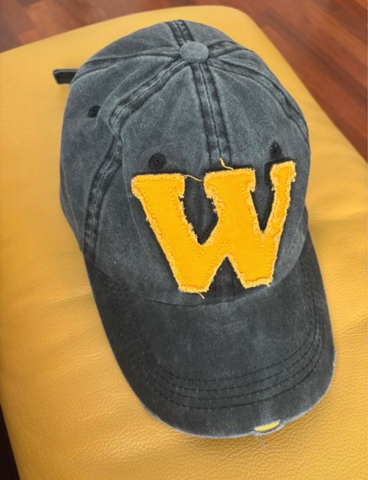 Czapka z daszkiem unisex W szaro-żółta