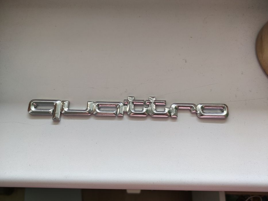 Emblemat quattro 20.5cm 2.8 audi 80 100 a6 druk 3d