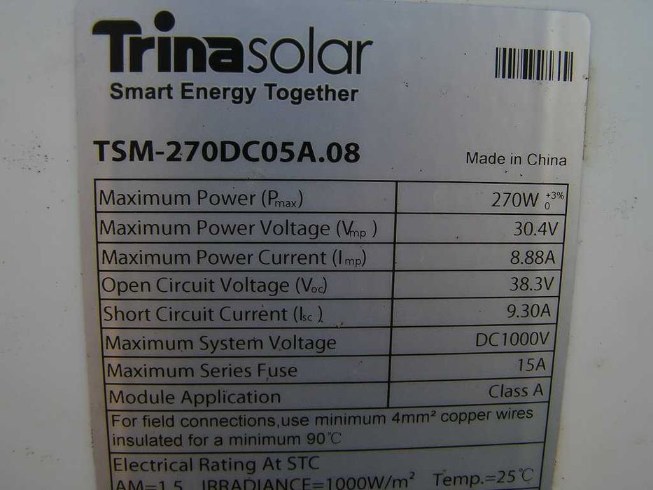 bateria panele sloneczne monokrystaliczne 270W czarna rama