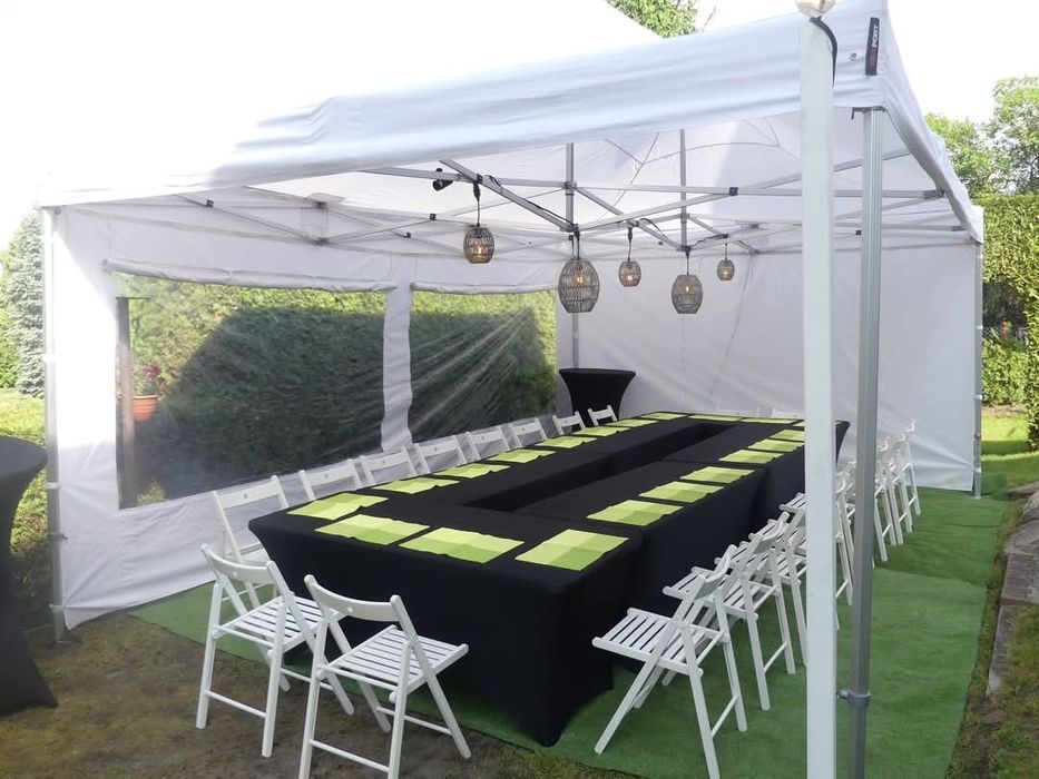 Gotowy zestaw imprezowy do Twojego Ogrodu - urodziny - Namiot 4x6 expr