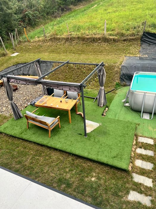 Pergola ogrodowa - aluminium szara