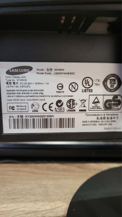 Продам монитор Samsung SyncMaster 2043NW (20")