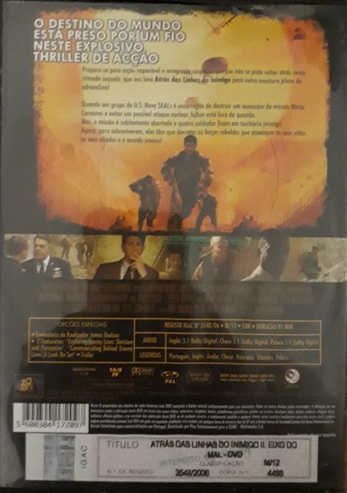 DVD Atrás das Linhas do Inimigo 2 Eixo do Mal
