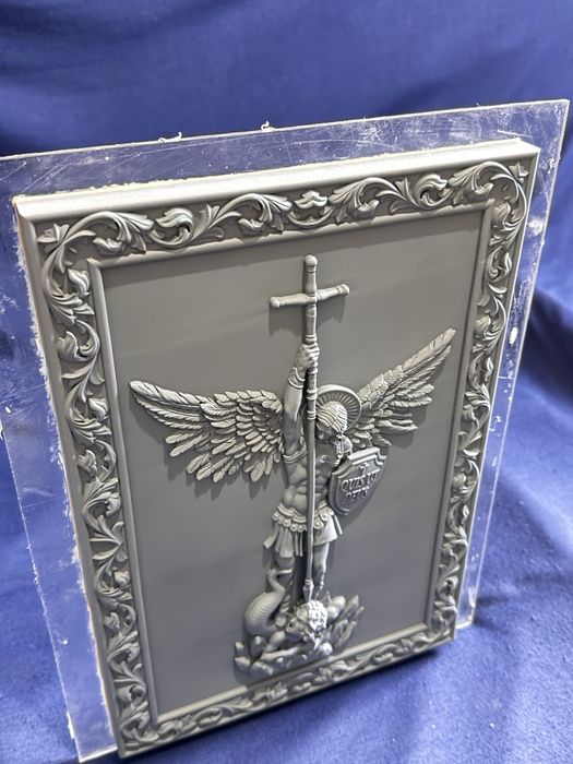 Quadro São Miguel Arcanjo 3D em Resina
